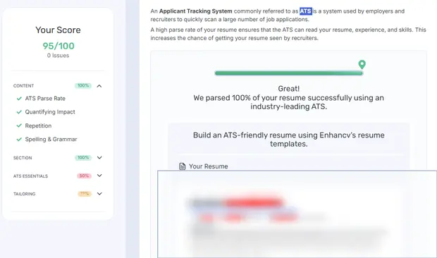 نتيجة فحص ATS — مدير ضبط جودة
